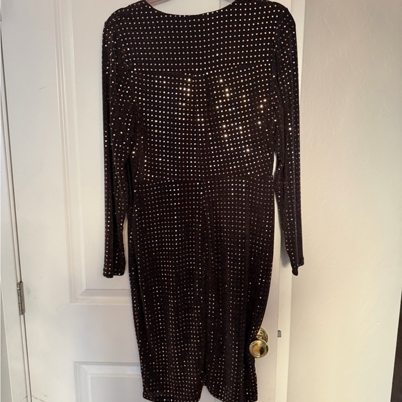 Calvin Klein- Elegant Black and Gold Studded Dress - Picture 3 of 3